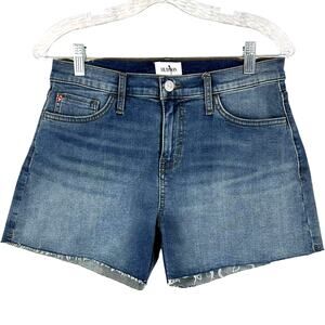 Hudson NWT Gracie Mid-Rise Cut Off Denim Shorts Size 27 Raw Hem Blue 4" Inseam